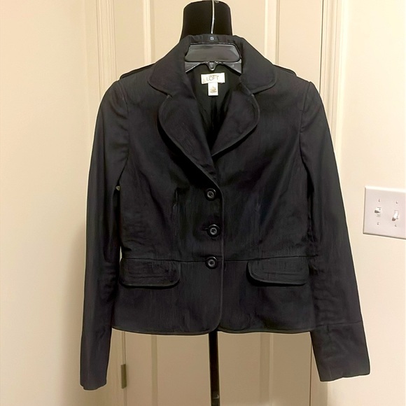 Ann Taylor LOFT Navy/Denim 3 Button Blazer Size 6 - Picture 1 of 4